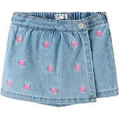 Name it Shorts m. Kjol - NmfDiana - Light Blue Denim/Jordgubb - - 4 år (104) - Shorts