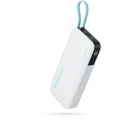 Cuktech CUKP200NGLLG 55W 20000mAh Powerbank med inbyggd USB-C-kabel - Vit
