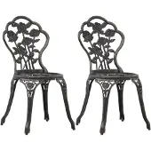 vidaXL Bistrostolar set om 2 Brons Aluminium gjuten 47862