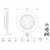 Bosch Bromsskiva 0 986 479 G84 bak, ventilerad, höggradigt förkolnad, 1 Stycke