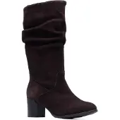 Hush puppies Cosima Mocka Dam Chokladfärgade Klackade Knähöga Stövlar