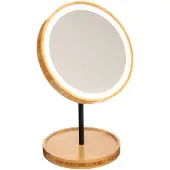5 Five Kosmetisk spegel LED, rund, bambu