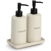 Zeller BATH STYLE tvålar- och lotiondispensers i keramik, 3 delar