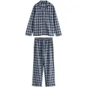 Next Pyjamas lång marinblå / vit
