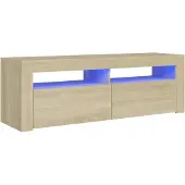 vidaXL TV-bänk med LED-belysning sonoma-ek 120x35x40 cm
