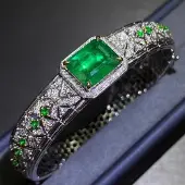 Sace Gems Klassiskt zirkonarmband Damsmycken Bröllopslöfte Festpresent 17.2cm grön