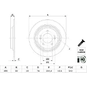 Bosch Bromsskiva 0 986 479 H01 bak, full, höggradigt förkolnad, 1 Stycke