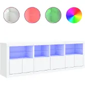 vidaXL Skåp Med LED-belysning, Vitt, 202X37X67 Cm