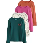 Next T-shirt smaragd / orange / rosa / vit