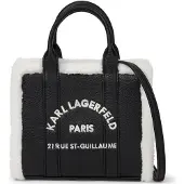 Karl Lagerfeld Handväska 'Rue St-Guillaume' svart / ullvit