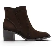 Tamaris damer Mocca Brown mocka läderklackade ankelstövlar - 25313-47