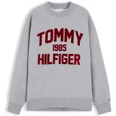 Tommy Hilfiger Sweatshirt 'Varsity' grå / vinröd
