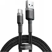 Baseus Cafule USB 2.0 / Typ-C Kabel CATKLF-BG1 - 1m - Svart / Grå