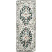FRAAI Tvättbar löpare | Domingo Mandala mörkgrön hos Volero | 80x350cm | Turkos | 3D | Mesh | Löpare | Inomhusmattor