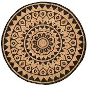FRAAI Rund jutematta | Henna Ayda natur hos Volero | Ø 120cm | Svart | Rund | Inomhusmattor