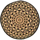 FRAAI Rund jutematta | Henna Maya natur hos Volero | Ø 180cm | Svart | Rund | Inomhusmattor