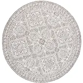 FRAAI Rund utomhusmatta | Summer Oriental ljusgrå hos Volero | Ø 100cm | Taupe | Rund | Utomhusmattor