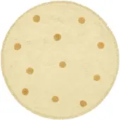Little Olly Rund matta barnrum | Lou Dots gul hos Volero | Ø 80cm | Gul | Rund | Barnkläder