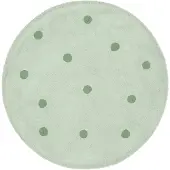 Little Olly Rund matta barnrum | Lou Dots grön hos Volero | Ø 120cm | Grön | Rund | Barnkläder