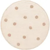 Little Olly Rund matta barnrum | Lou Dots taupe hos Volero | Ø 80cm | Taupe | Rund | Barnkläder