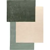 Studio Clarice Abstrakt ullmatta | Jules gräddvit/grön hos Volero | 230x330cm | Grön | Cotton | Fria former | Inomhusmattor