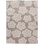 Little Olly Matta barnrum | Bowie Flower taupe hos Volero | 140x200cm | Taupe | Jute | Rektangel | Barnkläder