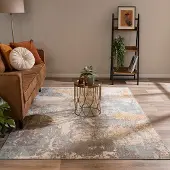FRAAI Modern matta | Bush turkos/gräddvit hos Volero | 280x380cm | Creme | Rektangel | Inomhusmattor