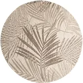 FRAAI Rund utomhusmatta | Tiga Palm taupe hos Volero | Ø 120cm | Taupe | Rund | Utomhusmattor
