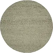 NATURL. Rund ullmatta | Feline grön/melerad hos Volero | Ø 120cm | Grön | Cotton | Rund | Inomhusmattor
