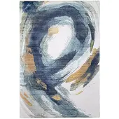 De Onlinewinkelier b.v. Modern matta | Strong Brush blå/gul hos Volero | 160x230cm | Blå | Cotton | Rektangel | Inomhusmattor