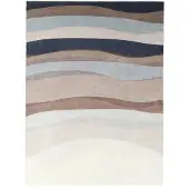 FRAAI Geometrisk matta | Swing Waves blå/brun hos Volero | 160x230cm | Blå | Cotton | Rektangel | Inomhusmattor