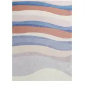 FRAAI Geometrisk matta | Swing Waves blå/rosa hos Volero | 140x200cm | Blå | Cotton | Rektangel | Inomhusmattor