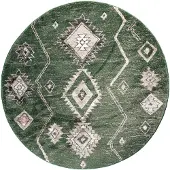 De Onlinewinkelier b.v. Rund berbermatta | Blend Aztec grön hos Volero | Ø 200cm | Grön | Rund | Inomhusmattor