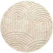 FRAAI Rund skandinavisk matta | Lova Arches beige hos Volero | Ø 200cm | Beige | Jute | Rund | Inomhusmattor