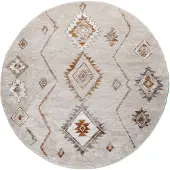 De Onlinewinkelier b.v. Rund berbermatta | Blend Aztec beige hos Volero | Ø 240cm | Beige | Rund | Inomhusmattor