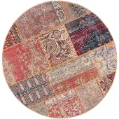 FRAAI Rund patchwork matta | Moods Rustik No.16 hos Volero | Ø 230cm | Röd | Rund | Inomhusmattor