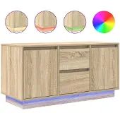 vidaXL TV-bänk med LED-lampor Sonoma ek 100x41x50 cm