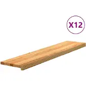 vidaXL Trappstegsmattor 16 pcs ljusbrun 100x30x2 cm massiv ek