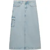 Superdry för kvinnor. W7210406A Blå Denim Cargo Maxikjol (L), Casual, Bomull