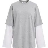 EDITED The Label T-shirt 'Simi' grå / vit