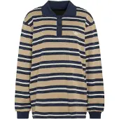 Adidas Originals Striped Knitted Polo Sweatshirt Med Dragkedja