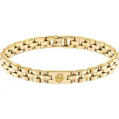BOSS Light-yellow-gold-tone cuff with logo details