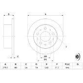 Bosch Bromsskiva 0 986 479 316 bak, full, 1 Stycke