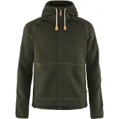 Fjällräven - Övik Fleece Hoodie M Deep Forest för Unisex - Storlek L - Khaki