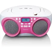Lenco Bärbar FM-radio/CD/MP3- och USB-spelare Rosa