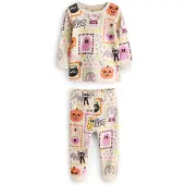 Next Pyjamas 'Halloween Characters' kräm / ljusgrön / mörkorange / svart
