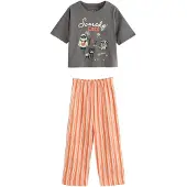 Next Pyjamas 'Halloween' mörkgrå / mörkorange / svart / off-white