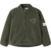 Name it Fleecejacka - Teddy - NmmOwe - Olive Natt - - 5 år (110) - Fleecejacka