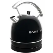 Sweiss Hög-effektiv svart rostfritt stål vattenkokare 2200W 1.8L
