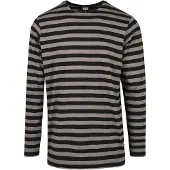 Urban Classics Long Sleeve T-shirt Regular Stripe Grå S Man